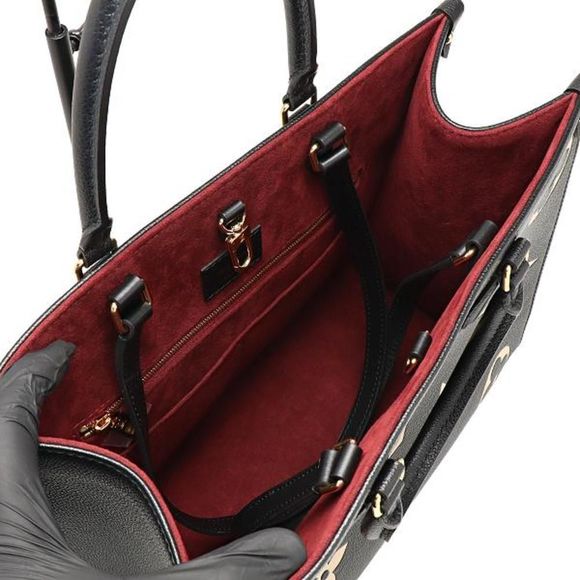 Louis Vuitton On the Go MM Giant Monogram Emplant 2 Way Tote Bag Handbag - Picture 9 of 9
